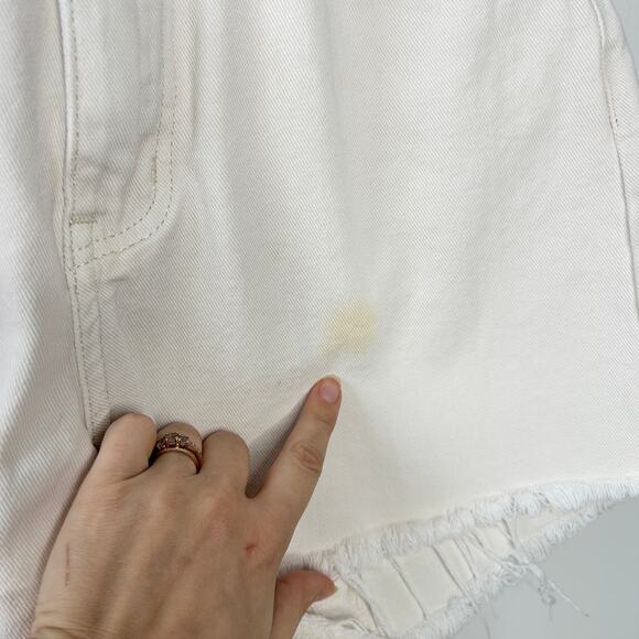 DISSH Denim Shorts Womens Size 10 Project Upcycle Dye Flawed Festival Summer - Picture 8 of 9